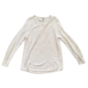 L.L. Bean White Knit Sweater Size Medium